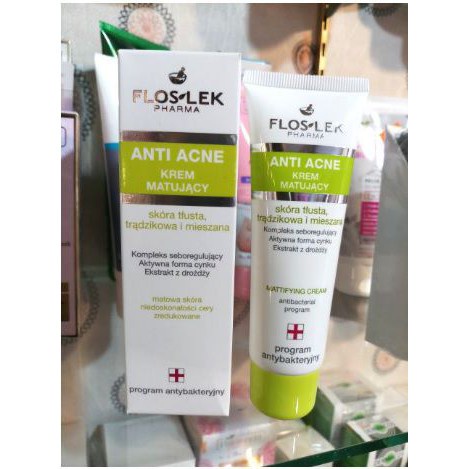 Floslek Kem Kiểm Soát Dầu Và Điều Tiết Dầu Floslek Anti Acne Mattifying Cream 50ml