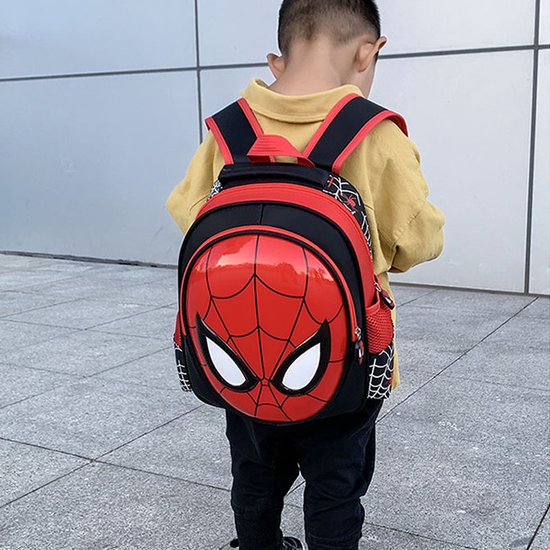 SUGE Ba Lô Đi Học In Họa Tiết Hoạt Hình Spiderman 3D Cho Bé Trai Mẫu Giáo