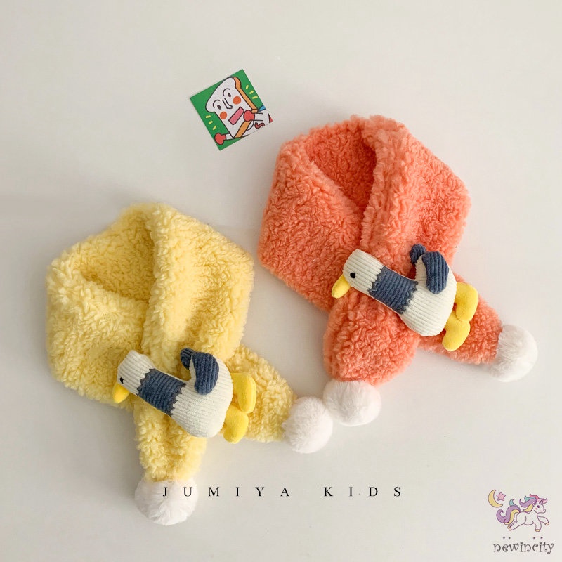 Khăn choàng lông cừu kiểu hoạt hình đáng yêu kiểu Hàn Quốc dành cho bé trai và bé gái