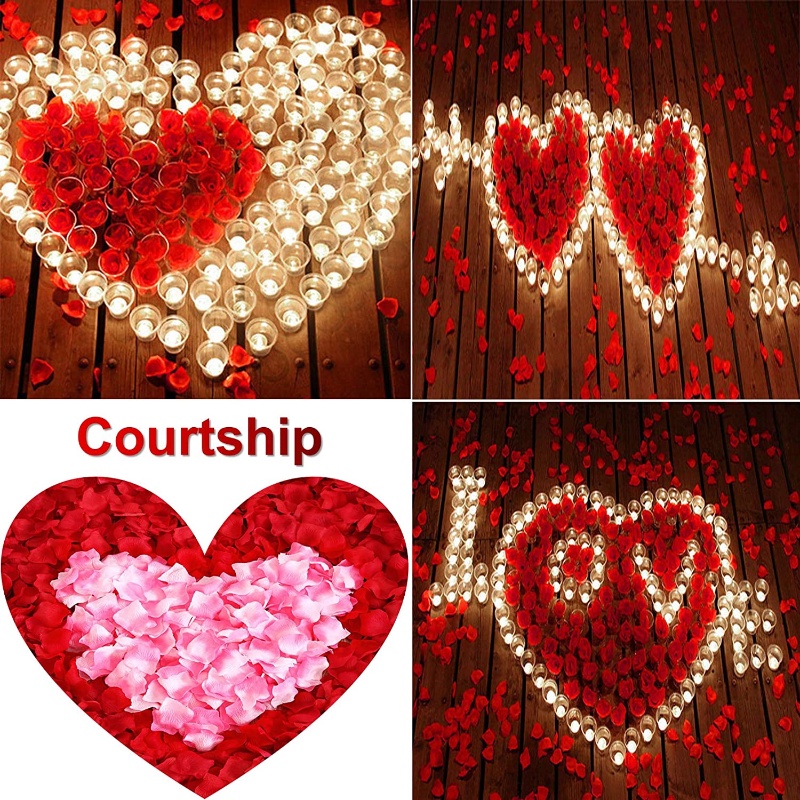 Set 100 Cánh Hoa Hồng Nhiều Màu Sắc Dùng Trang Trí Bữa Tiệc