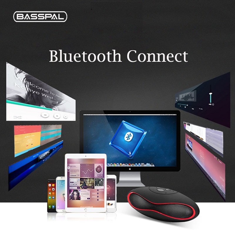 Tai Nghe Basspal X6 Bluetooth Không Dây Nhỏ Hỗ Trợ Thẻ TF USB Đài FM