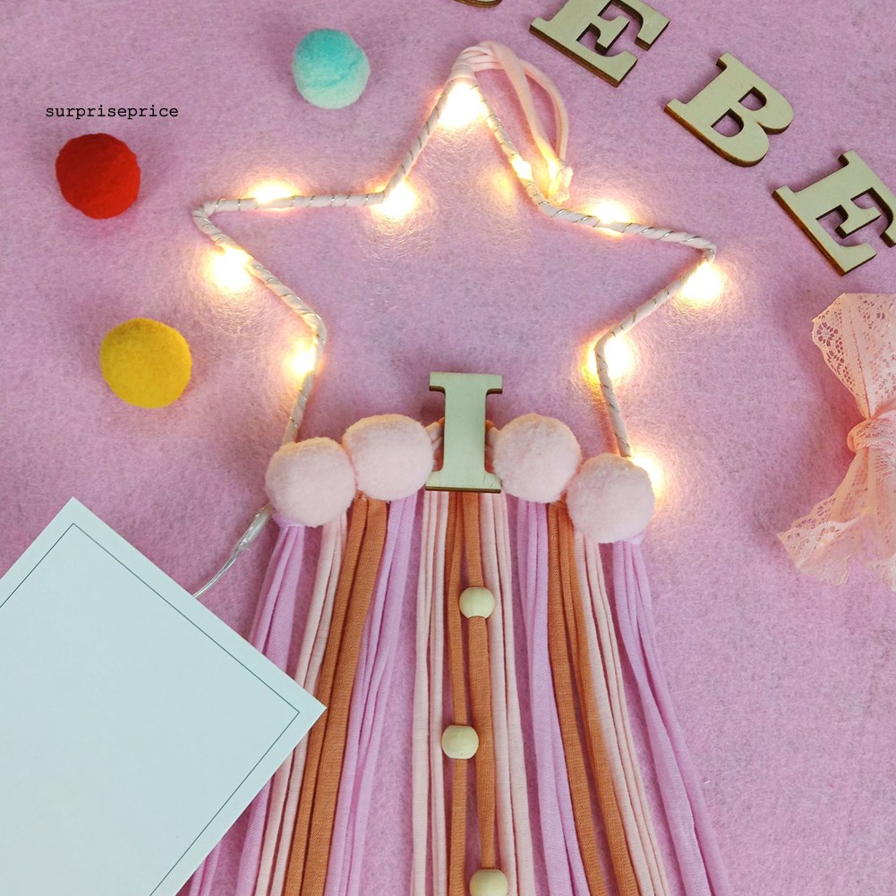 SPP_Five-pointed Star LED Light Strip Dream Catcher Wall Hanging Ornament Home Decor