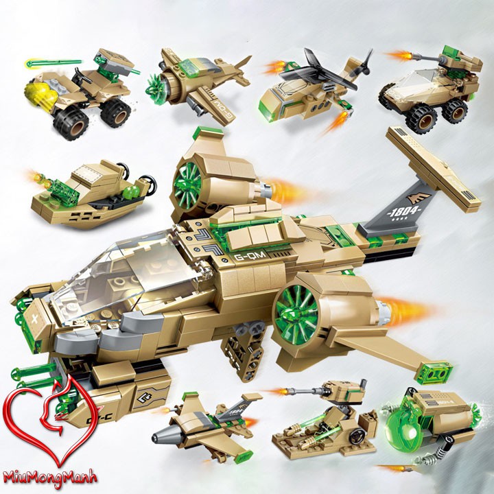 Siêu Chiến Đấu Cơ 396 Chi Tiết 8 trong 1 Lego Enlighten Qman Đồ Chơi Lắp Ráp Xếp Hình