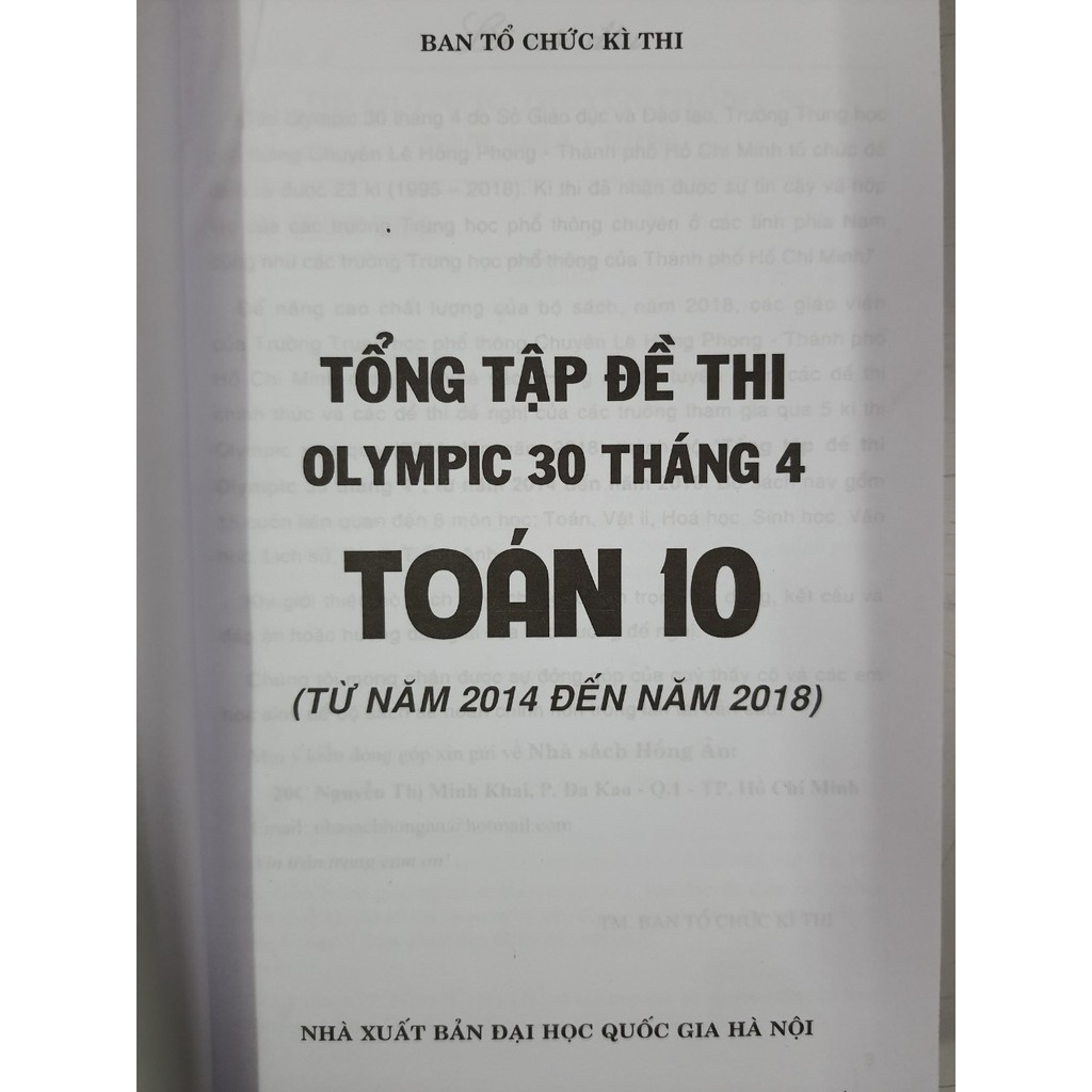 Sách - Tổng tập Đề thi olympic 30 tháng 4 Toán 10 (2014 -  2018 )