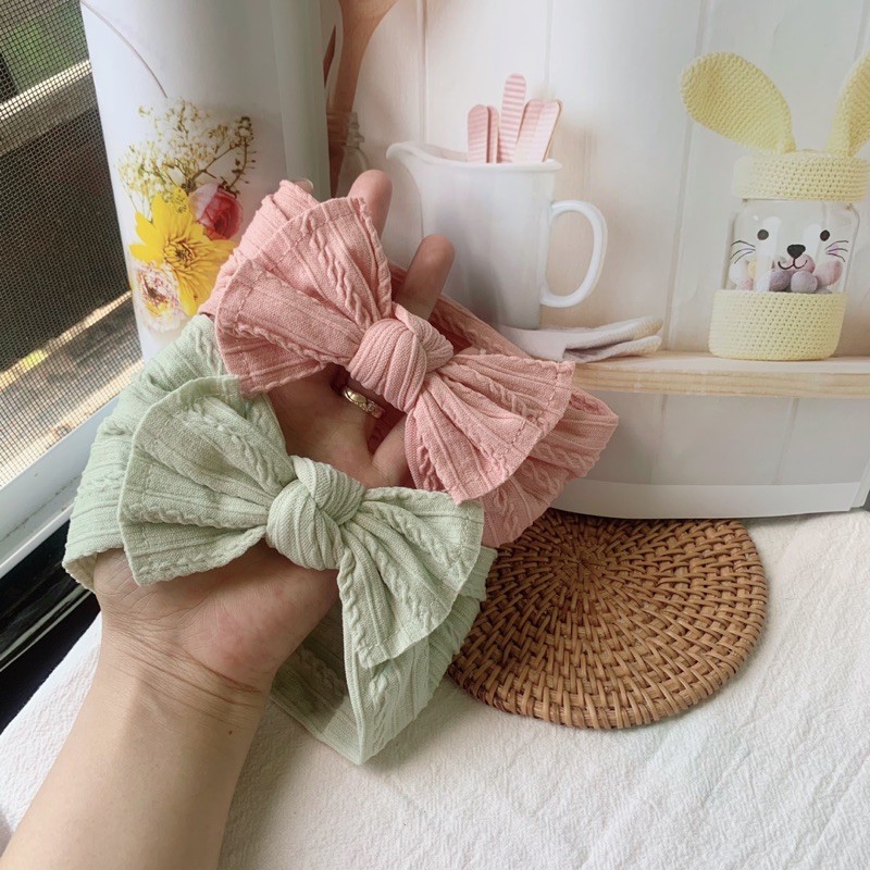 TURBAN BẢN RỘNG COTTON DÀNH CHO BÉ GÁI PHONG CÁCH CHÂU ÂU