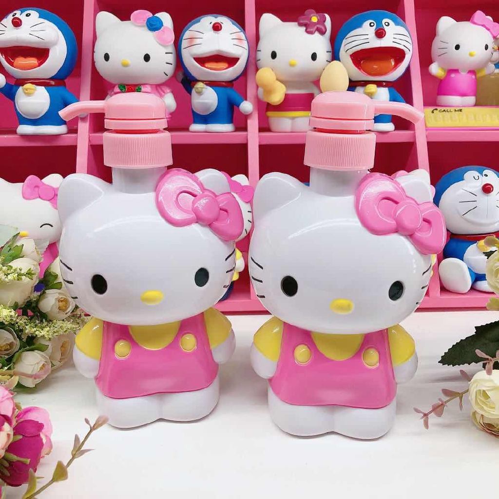 Bình Rỗng Đựng Dầu Gội / Sữa Tắm / Gel Rửa Tay Dung Tích Lớn Hình Hello Kitty