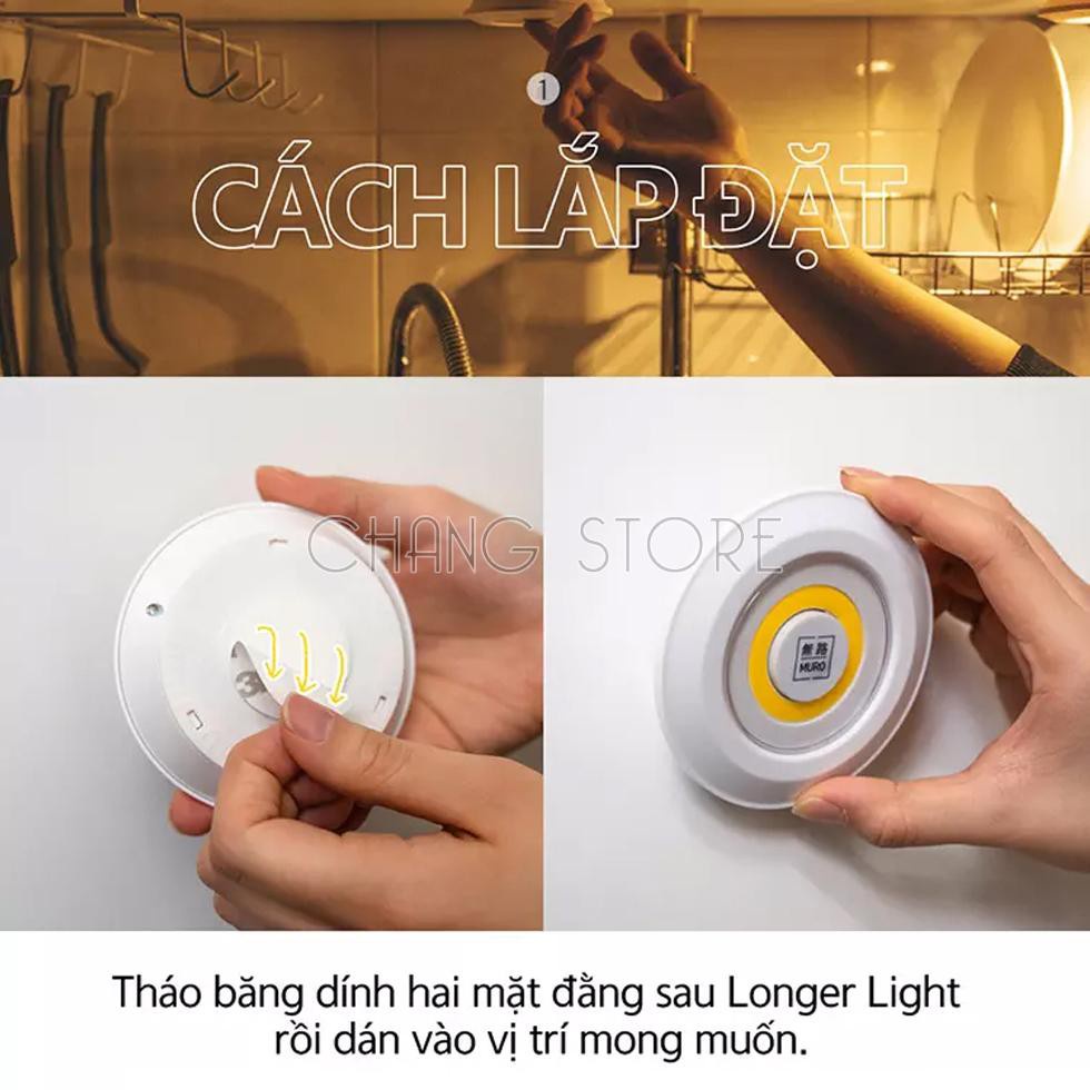 Bộ 3 Đèn LED Mini Gắn Tường Tủ, Có Điều Khiển Từ Xa, Có Chức Năng Hẹn Giờ Tắt