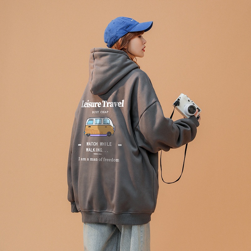Ifnicefuture Mới Bán Chạy Áo hoodie Tay Dài Dáng Rộng In Họa Tiết Phong Cách Hàn Quốc Thời Trang Thường Ngày Cho Cặp Đôi