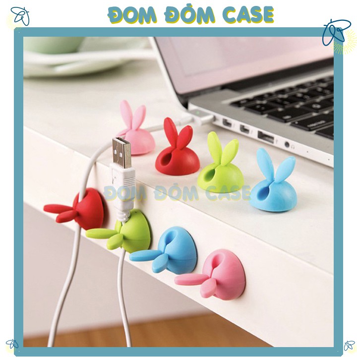 Combo 4 nút giữ dây điện hình tai thỏ cute , chống rối chống xoắn dây cho cáp sạc , cáp máy in