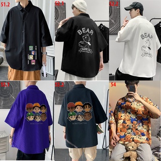 Áo sơ mi nam nữ form rộng tay lỡ, áo sơ mi unisex, áo sơ mi in hình cực hot