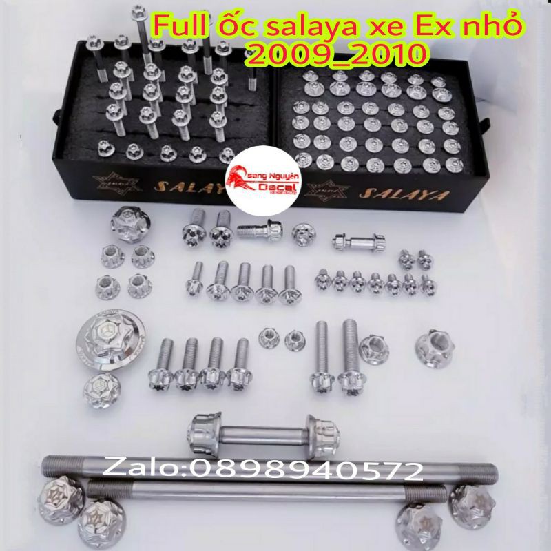 Full ốc inox salaya xe Ex nhỏ 2009 2010