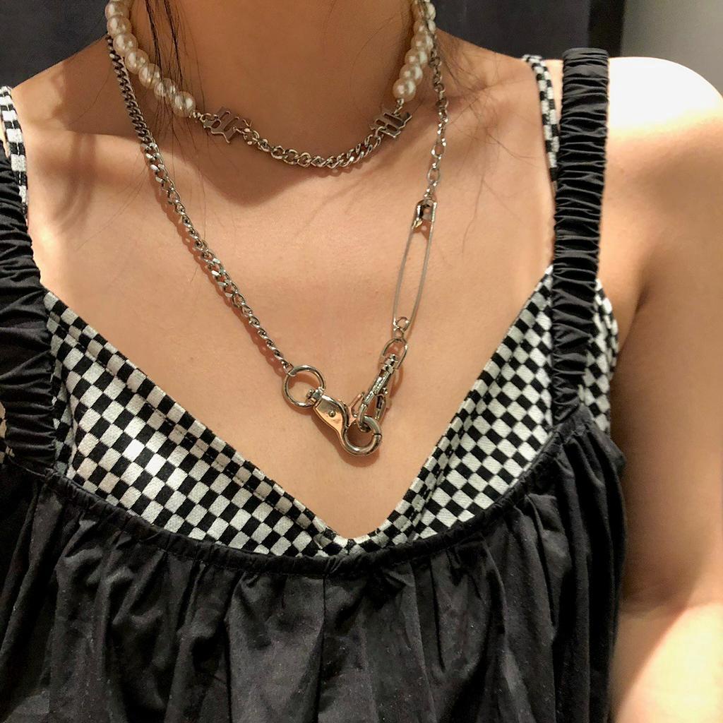 Vòng cổ đính ngọc trai giả sang trọng cho nữ