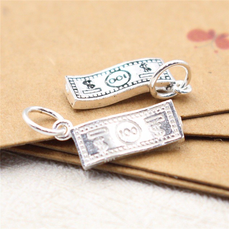 Charm bạc móc treo hình đồng tiền 100 USD - Charm bạc 925 - Mã CA455 CB620