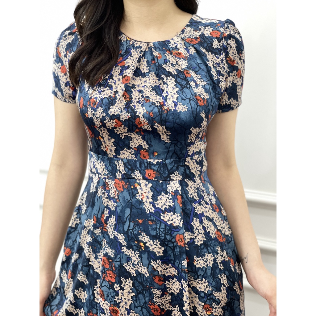 Đầm công sở thiết kế dáng xòe chất liệu lụa tằm ý cao cấp B57 Emvy | BigBuy360 - bigbuy360.vn