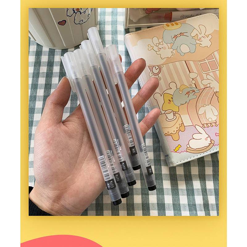 Bút Bi Mực Đen Ngòi 0.5mm Khô Nhanh In Họa Tiết