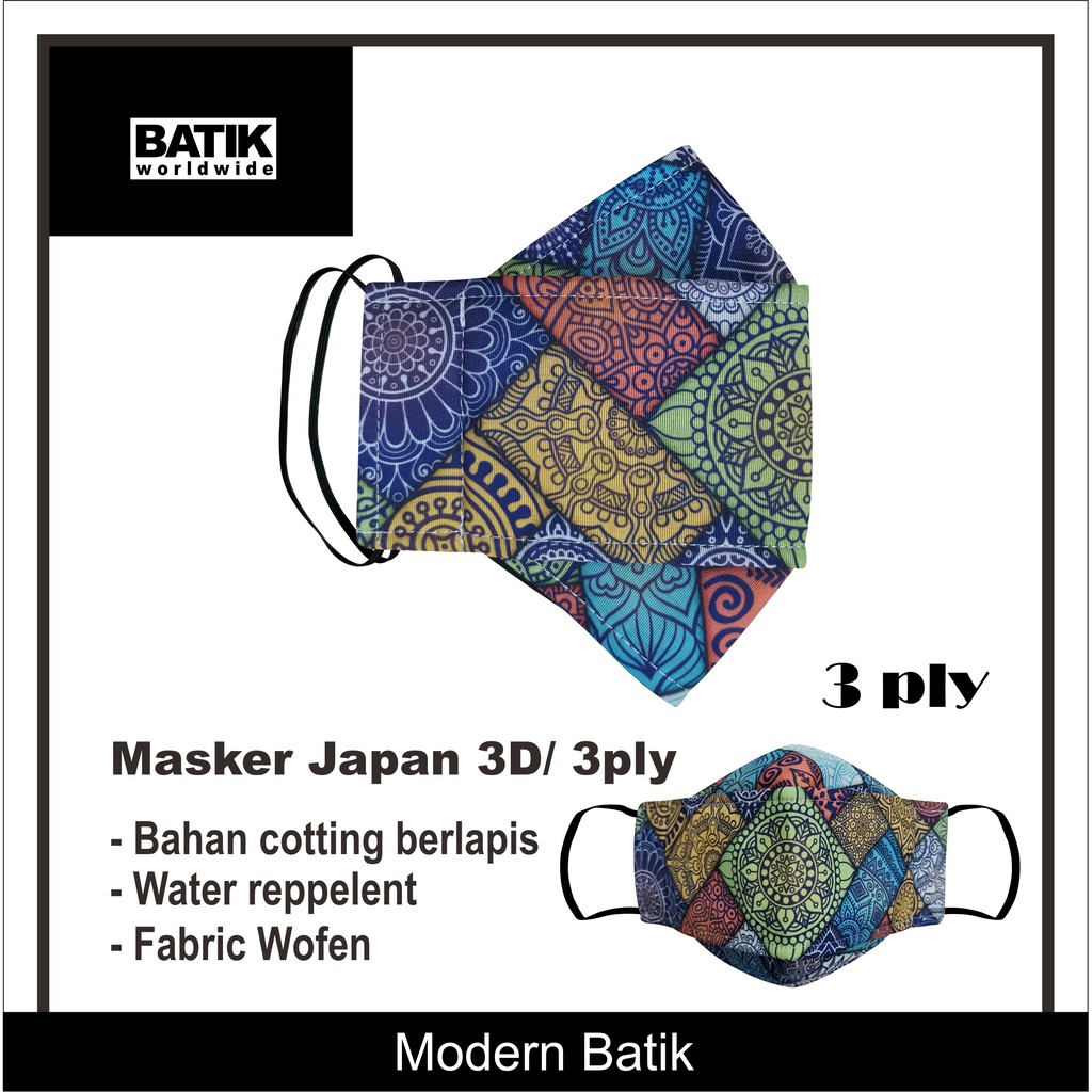 Mặt nạ vải Origami Batik / 3ply 3D