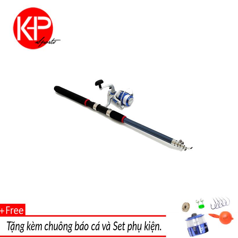 Bộ cần câu giá rẻ KHP 1m8 kèm máy+dây+bộ phao lưỡi