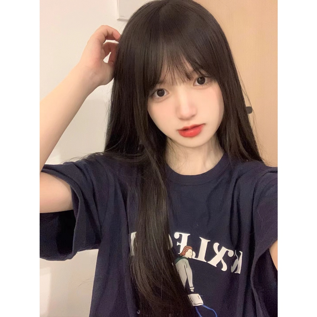 NRVP Áo Thun Nữ Oversize Cổ Tròn Thời Trang Hàn Quốc