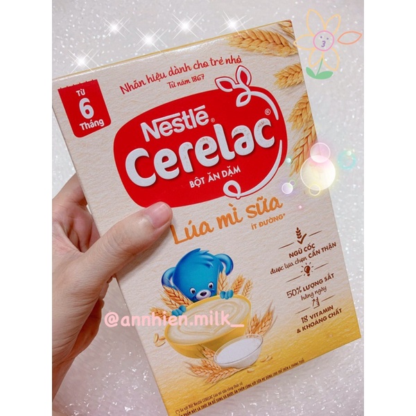 Bột ăn dặm Nestle Cerelac lúa mì sữa - hộp 200g