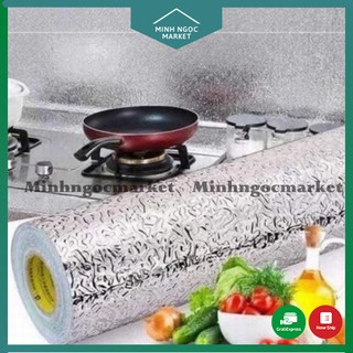 Cuộn giấy bạc dán bếp cách nhiệt tráng nhôm, miếng decan dán tường nhà bếp chống thấm kích thước 0.6×3m