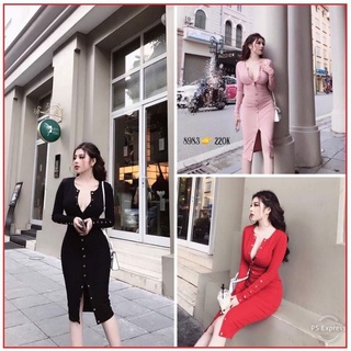 ĐẦM body nút sexy len gân 👯👯👄