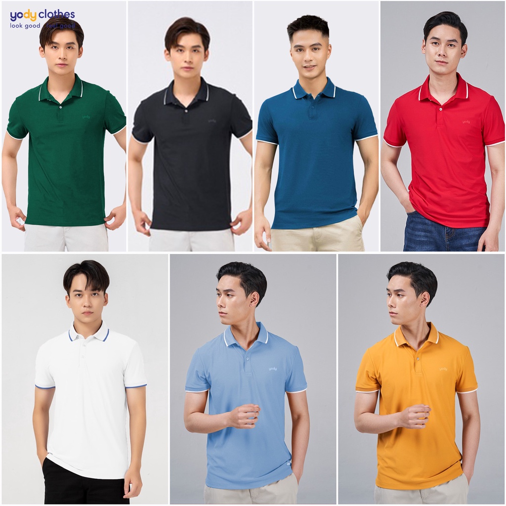 [SALE 50%] Áo polo nam YODY phối vai mới lạ khử mùi thấm hút siêu tốt APM5383