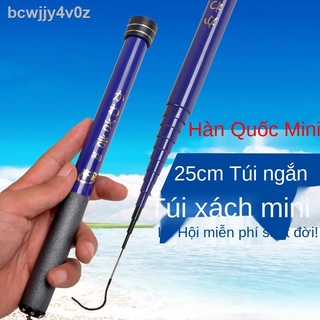♤3 / 3.6m đoạn siêu ngắn cần câu thu nhỏ 25 CM carbon cứng bỏ túi tay dòng