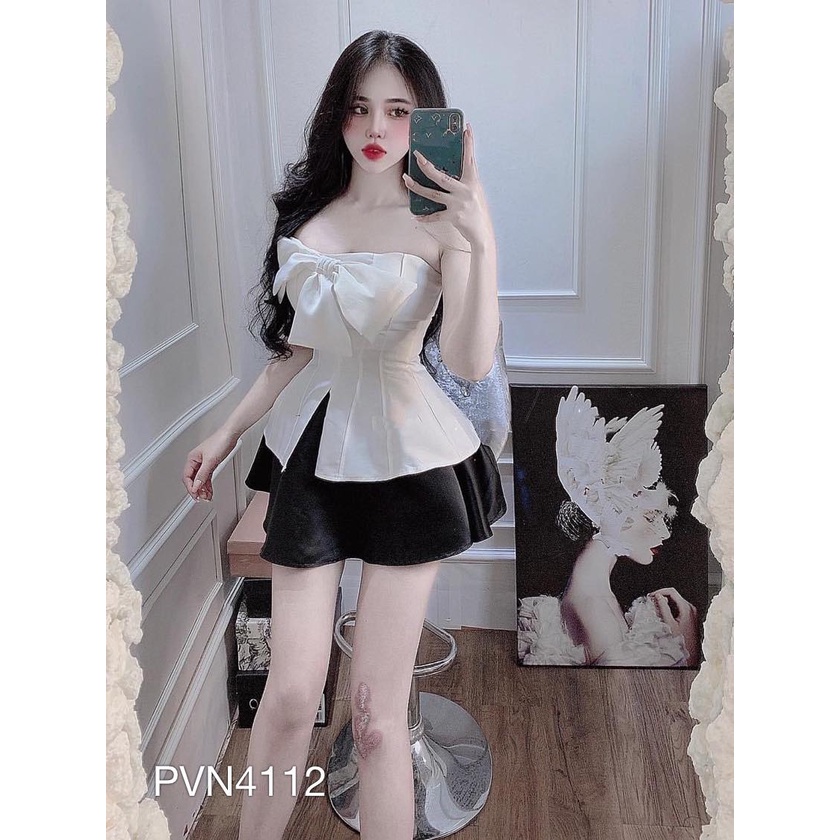 Áo nơ đắp bồ + váy | BigBuy360 - bigbuy360.vn