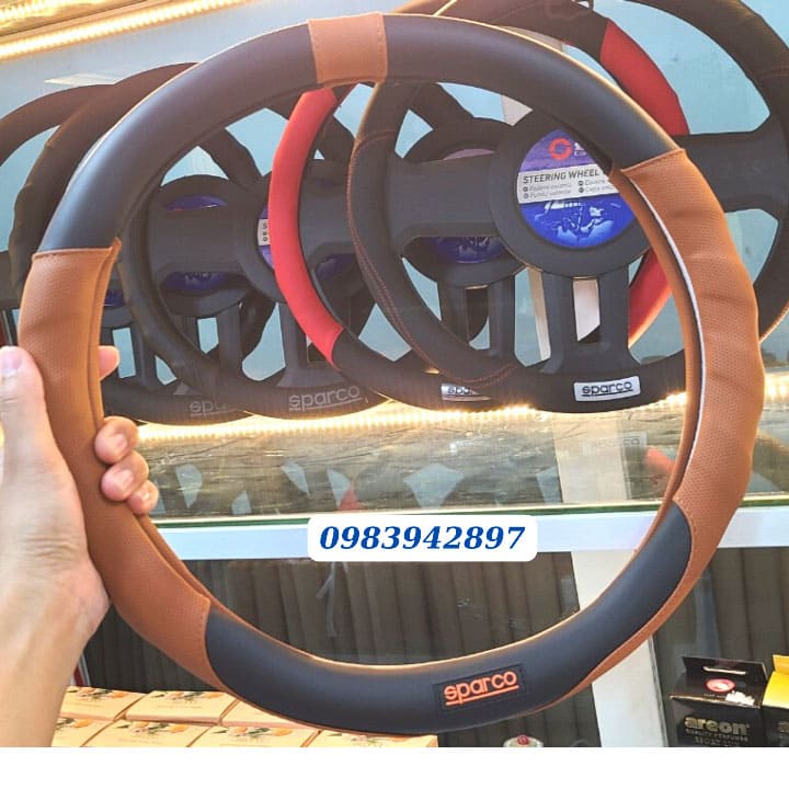 Bọc vô lăng Sparco Mazda CX5 Mazda 2 Mazda 3 Mazda 6 cao cấp | Bọc vô lăng Sparco chính hãng | Ốp vô lăng ô tô Sparco