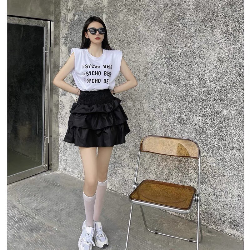 Set áo zip độn vai + chân váy đũi 3 tầng | BigBuy360 - bigbuy360.vn