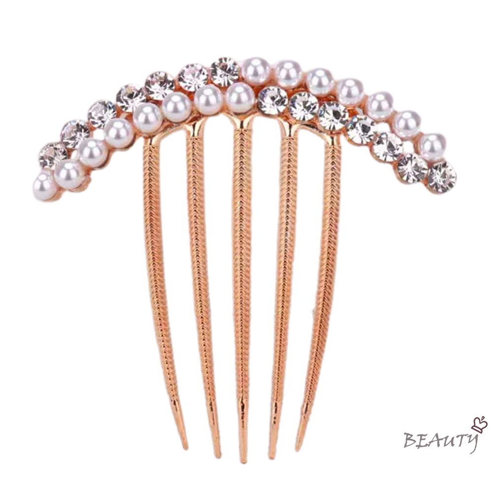 Lược Cài Tóc Đính Đá Ngọc Trai Nhân Tạo Thời Trang Dành Cho Nữ