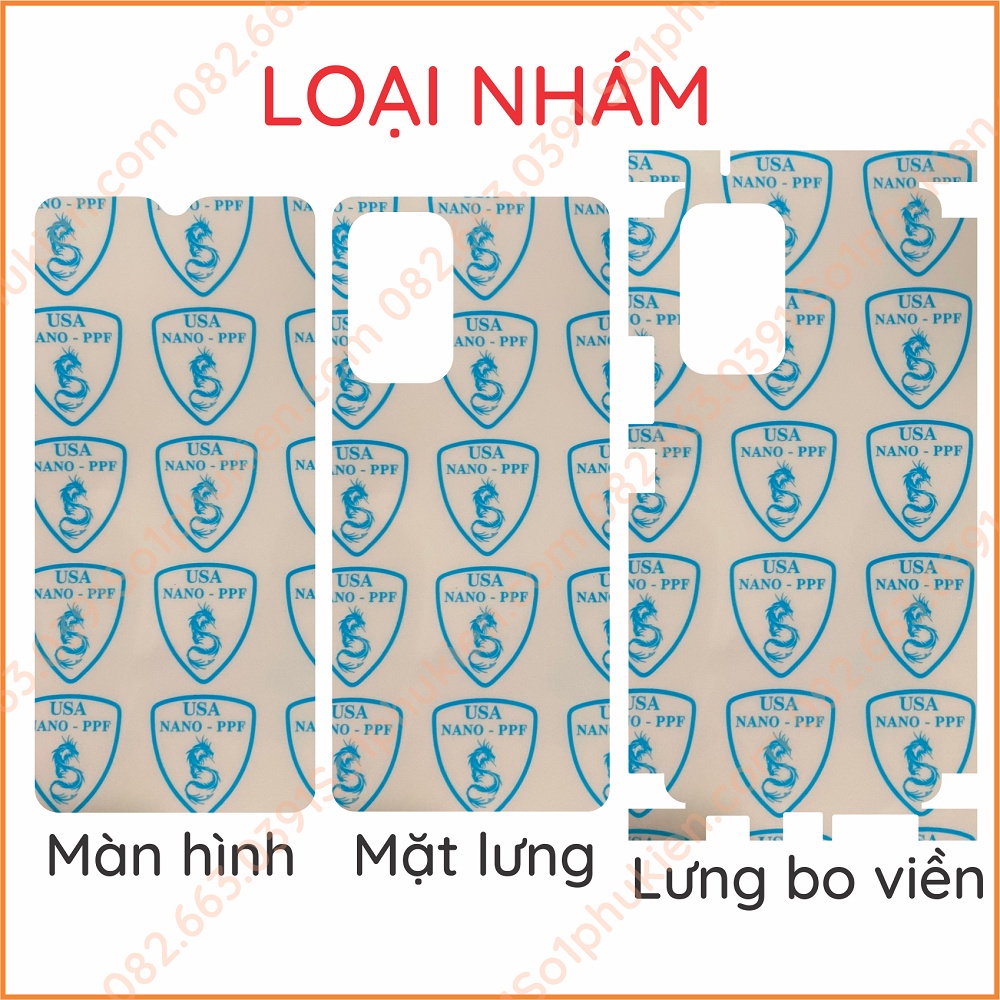 Dán PPF Samsung A23 4G  A23 5G/ A33 5G loại trong, nhám dành cho màn hình, mặt lưng, lưng bo viền
