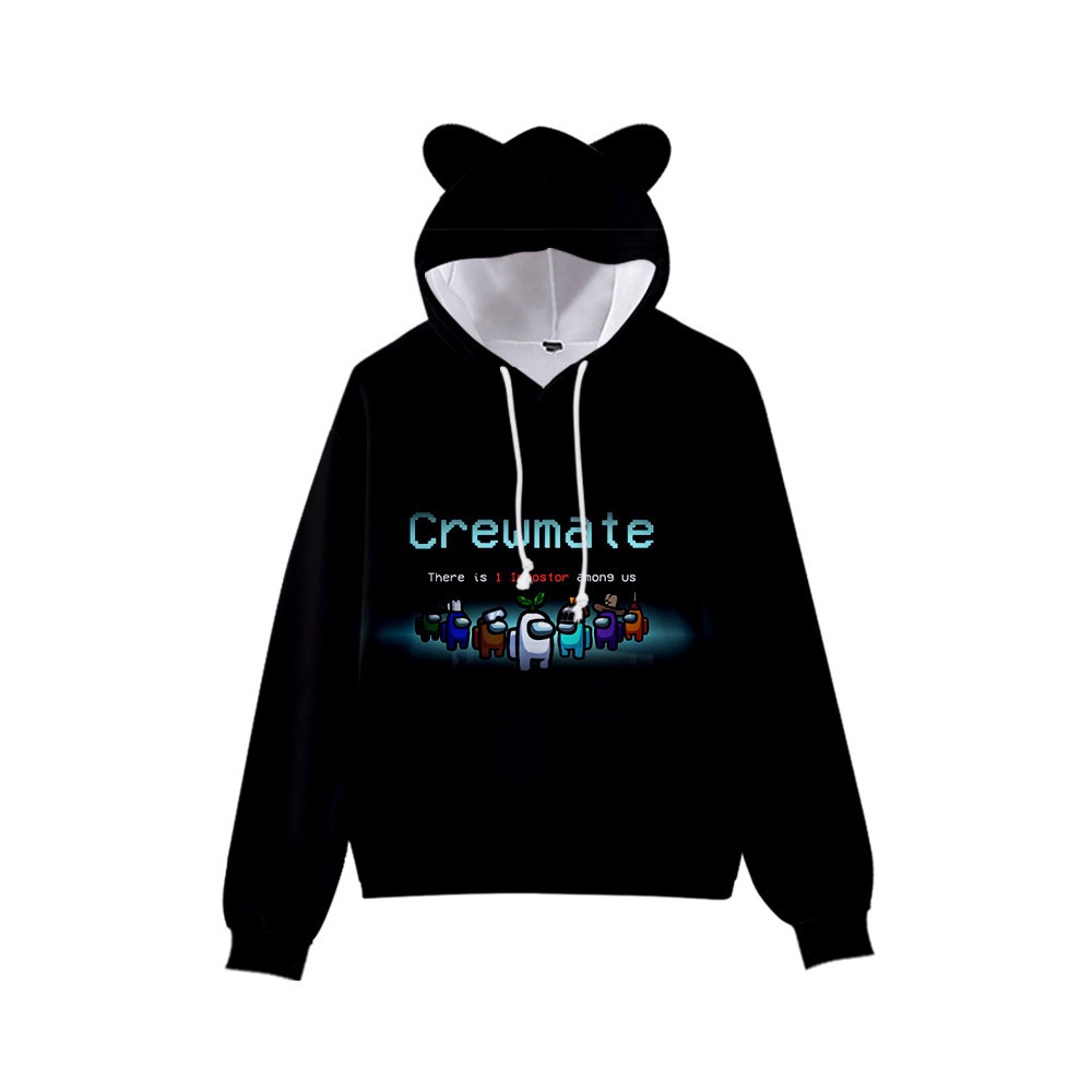 Áo hoodie chui đầu in họa tiết game Among Us vui nhộn mẫu 2020 mới thời trang đường phố cá tính cho nữ