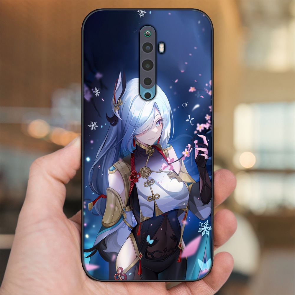 Ốp lưng Oppo Reno 2F viền đen in hình Shenhe Genshin Impact