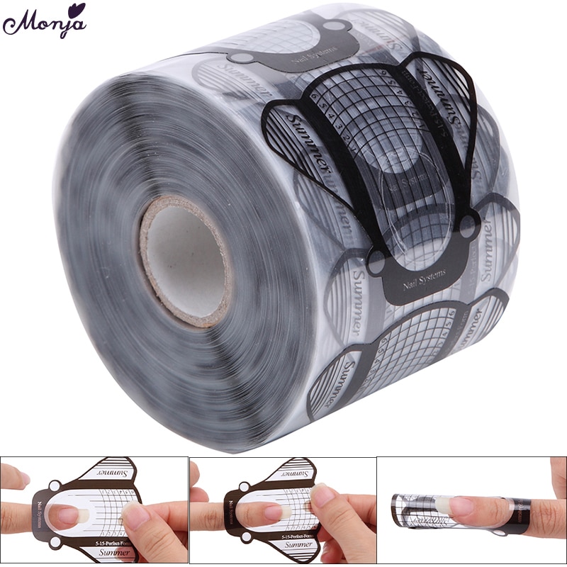 MONJA [Hàng mới về] Bộ 20 / 100 Miếng Dán Tạo Hình Móng Tay Trong Suốt Tuỳ Chọn Tiện Dụng