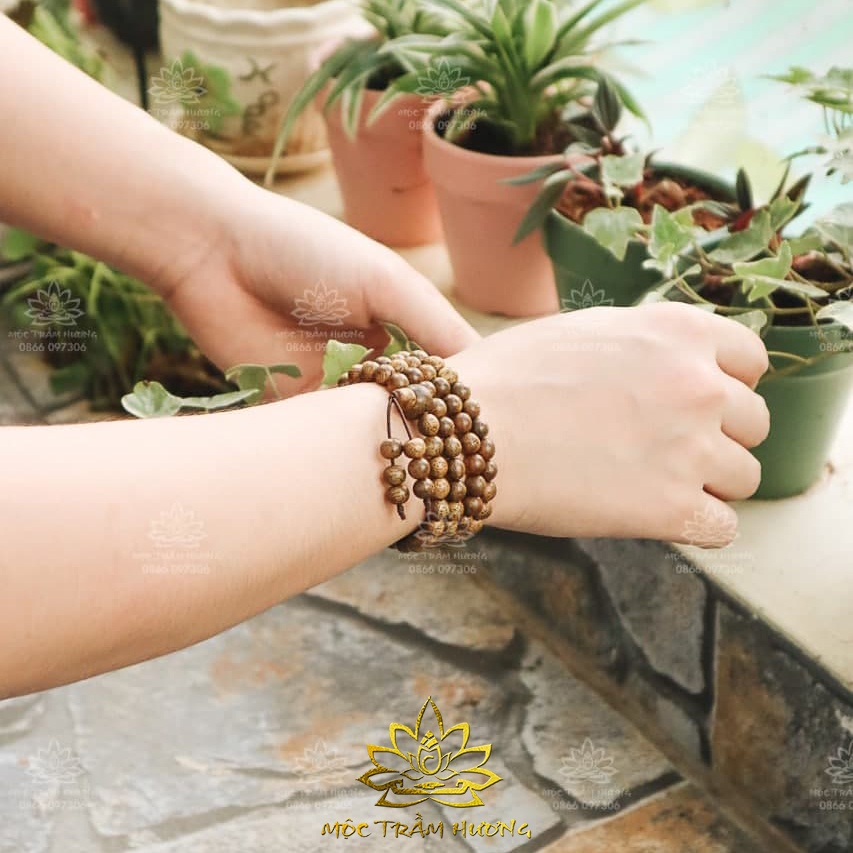 Vòng Tay Trầm Hương Chuỗi Tràng Hạt 108 6 7 8mm Trầm Tốc Việt - An Yên - Thịnh Vượng | MTH JEWELRY