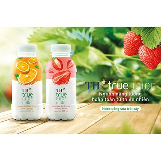 NƯỚC UỐNG SỮA TRÁI CÂY TỰ NHIÊN - TH TRUE JUICE MILK 300ml x 24 chai ( DÂU / CAM)