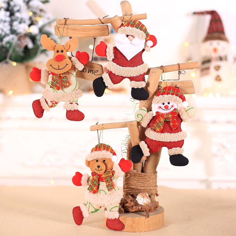 Búp Bê Treo Trang Trí Cây Thông Hình Ông Già Noel/Gấu/Ông Già Noel