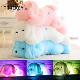 TK Cute Stuffed Plush Hug Toy colorful LED Flashing Soft Dog Gifts