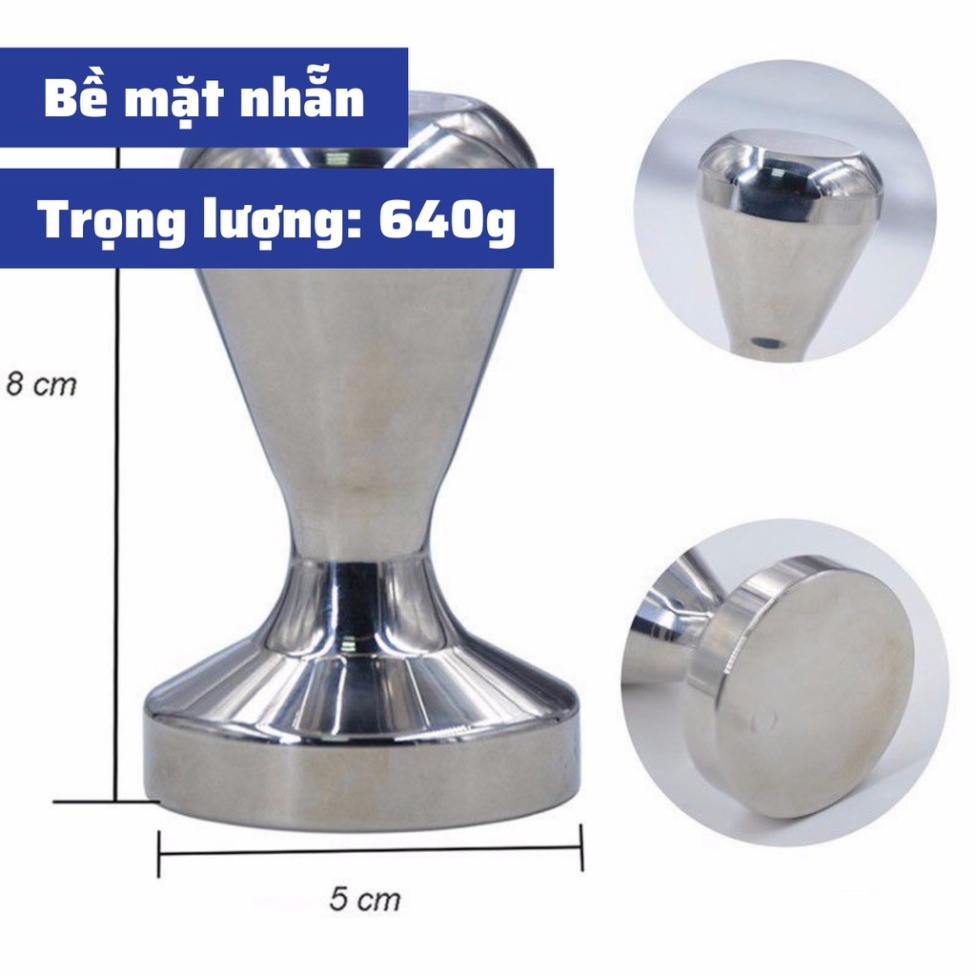 Tamper Dụng Cụ nén cà phê Espresso OCD cao cấp Inox 304 đường kính 58mm trọng lượng lên tới 700g bảo hành 1 năm