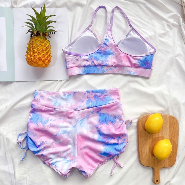 [BKN754] &lt;ÂU&gt; SET BIKINI SPORTY LOANG XANH/HỒNG (CẠP CAO)