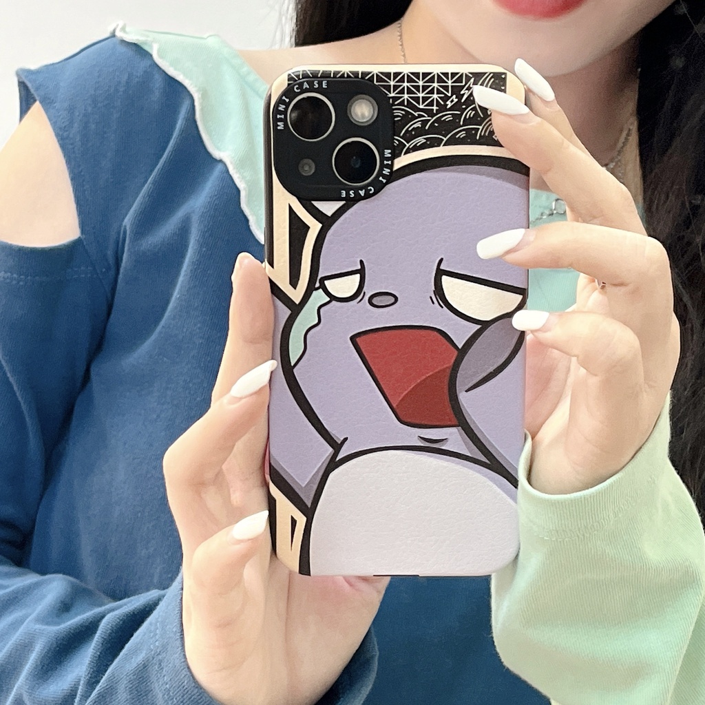 Ốp Điện Thoại Da In Hình Kuromi Dễ Thương Thời Trang Chống Sốc