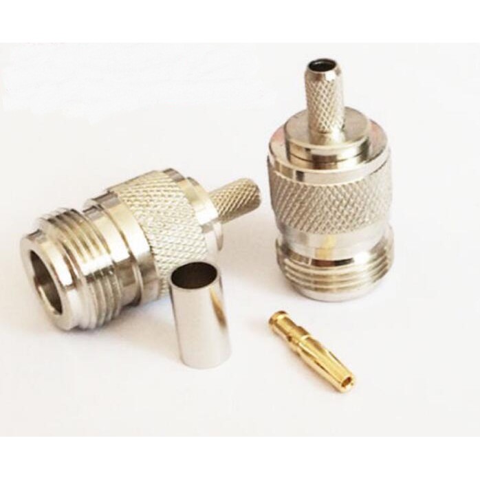 Đầu Jack N Female Thẳng bắt mặt bích Panel vỏ hộp, hàn dây đồng trục RG316, RG58, RG142, RG8, RG213V.V.