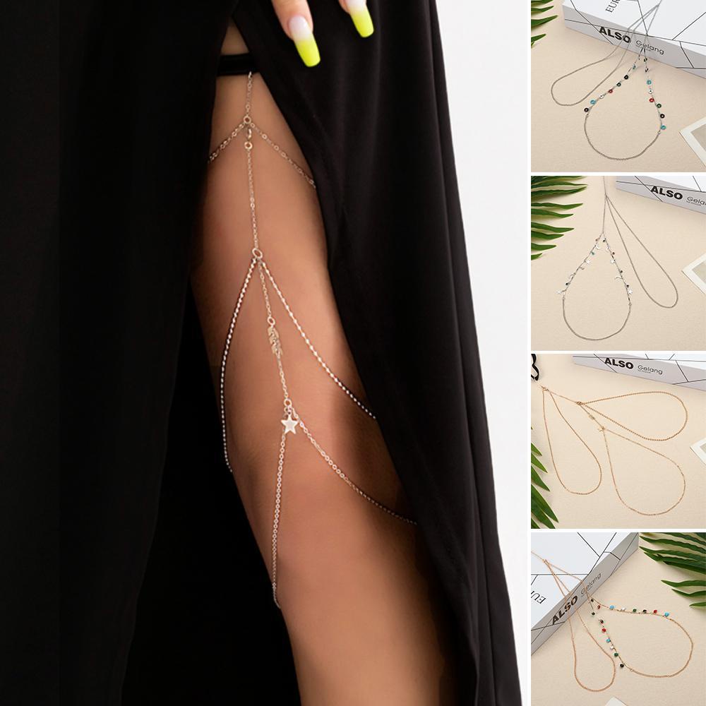 Chuỗi Vòng Đeo Đùi Co Giãn Nhiều Lớp Phong Cách Bohemia