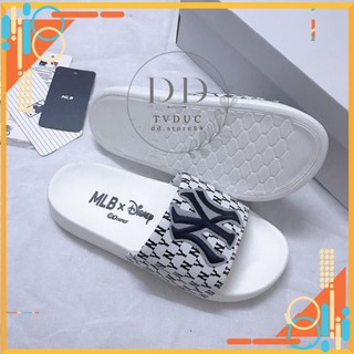 [HÀNG CAO CẤP-Logo Thêu Tay] Dép M.L.B Unisex NY Chữ Thêu Sắc Nét,Quai Ngang Dày Dặn, Đế êm HOT 2021