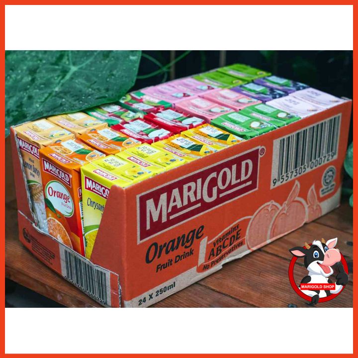 Nước ép trái cây Marigold mix vị theo yêu cầu Thùng 24 Hộp 250ml ít đường - Marigold shop