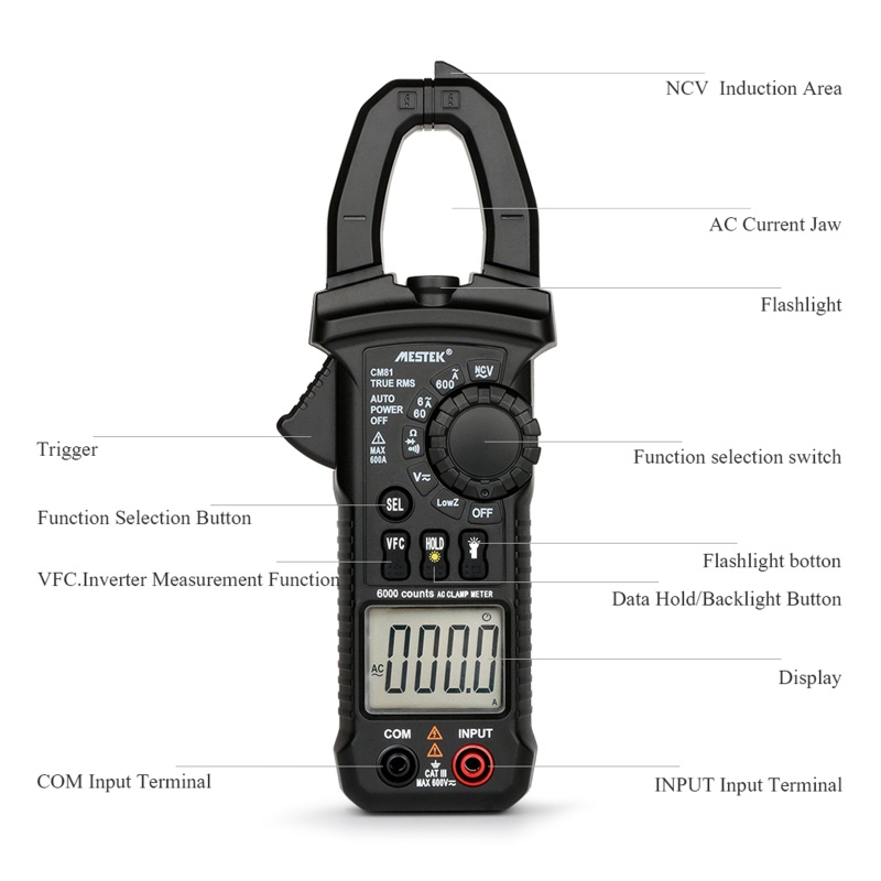 Vạn Năng Kế VFC NCV Độ Chính Xác Cao Có Màn Hình LCD Hiển Thị