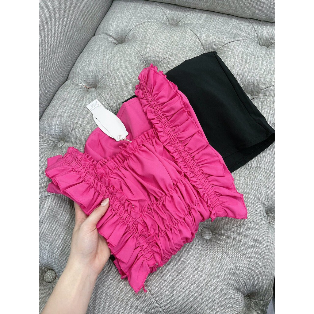 Sét Đồ Nữ ,Sét Áo Hồng Cánh Tiên Kèm Quần Soóc Đen Siêu Hót | BigBuy360 - bigbuy360.vn