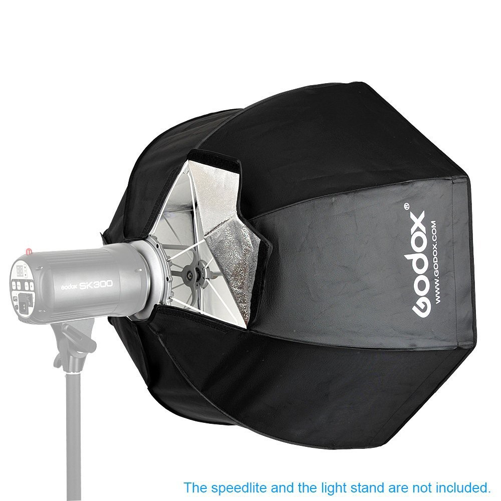 Softbox tổ ong bát giác 80cm Godox grip lưới làm mềm ánh sáng khi chụp hình studio dùng cho các đèn quay phim ngàm bowen