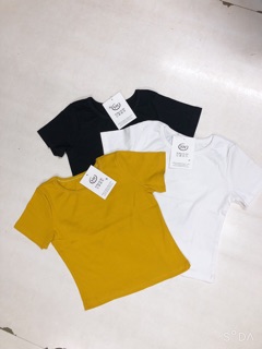 Áo croptop cộc tay chất cotton zip